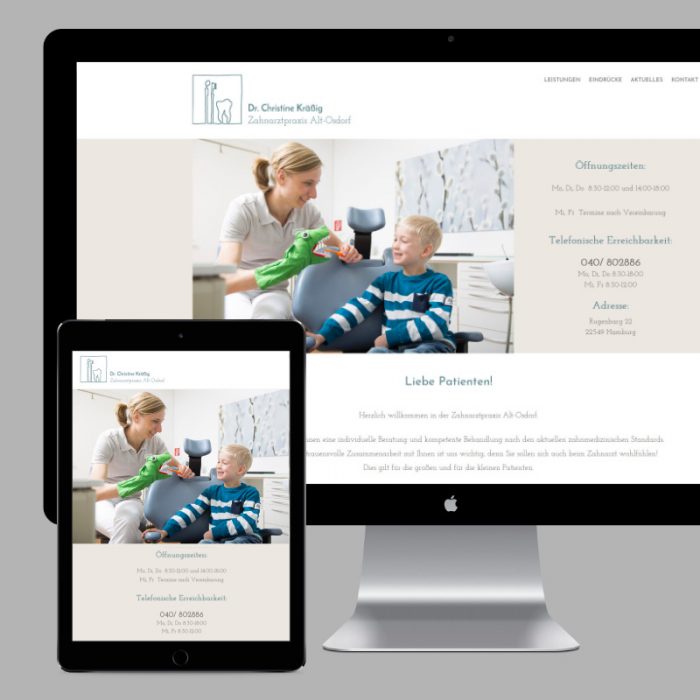 Webdesign für eine Zahnarztpraxis