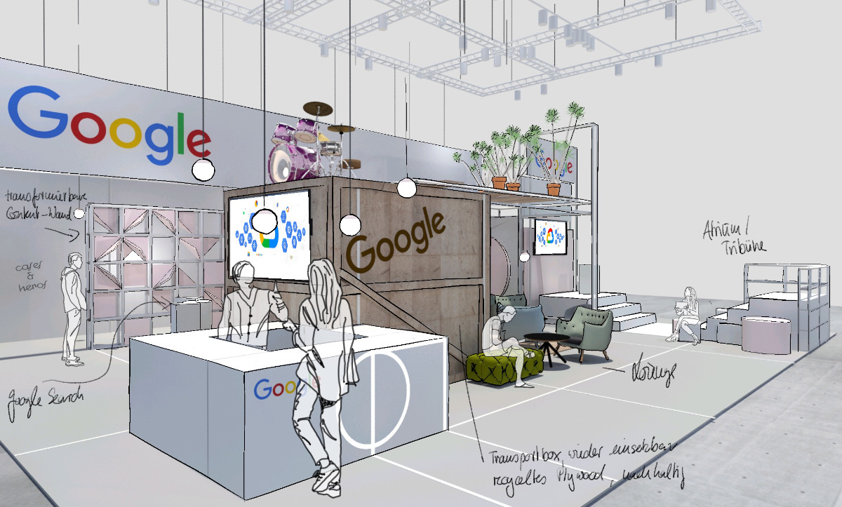 Messedesign für Google auf der OMR in Hamburg