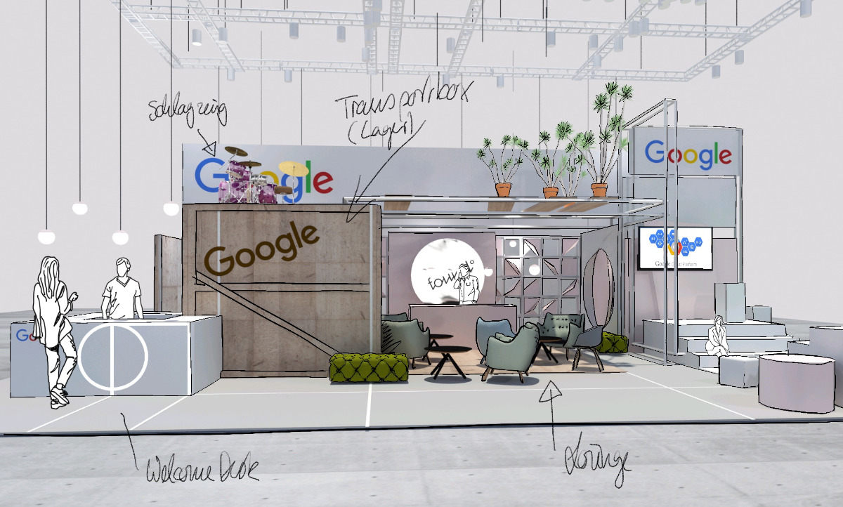 Messedesign für Google auf der OMR in Hamburg