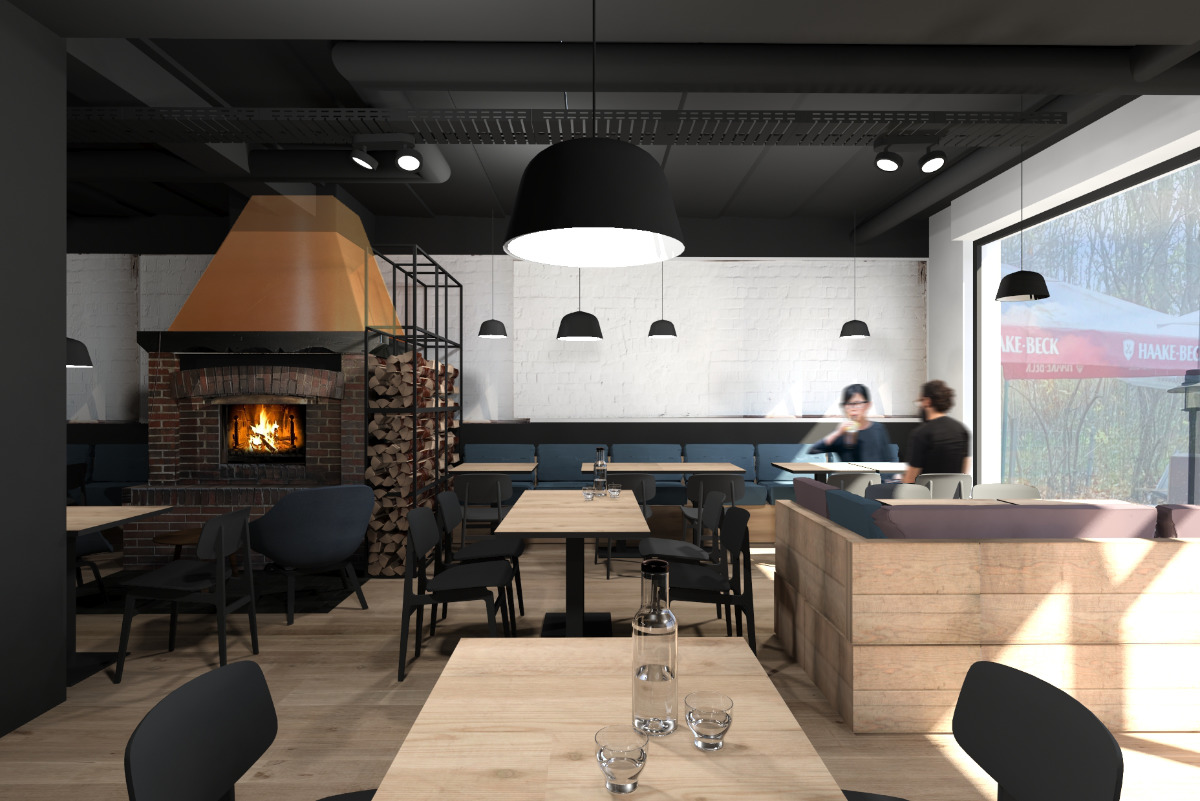 Interiordesign Gastronomie Kaminraum