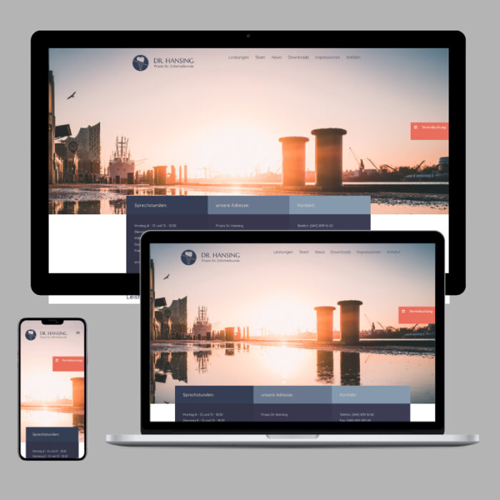 Webdesign für die Zahnarztpraxis Dr. Hansing