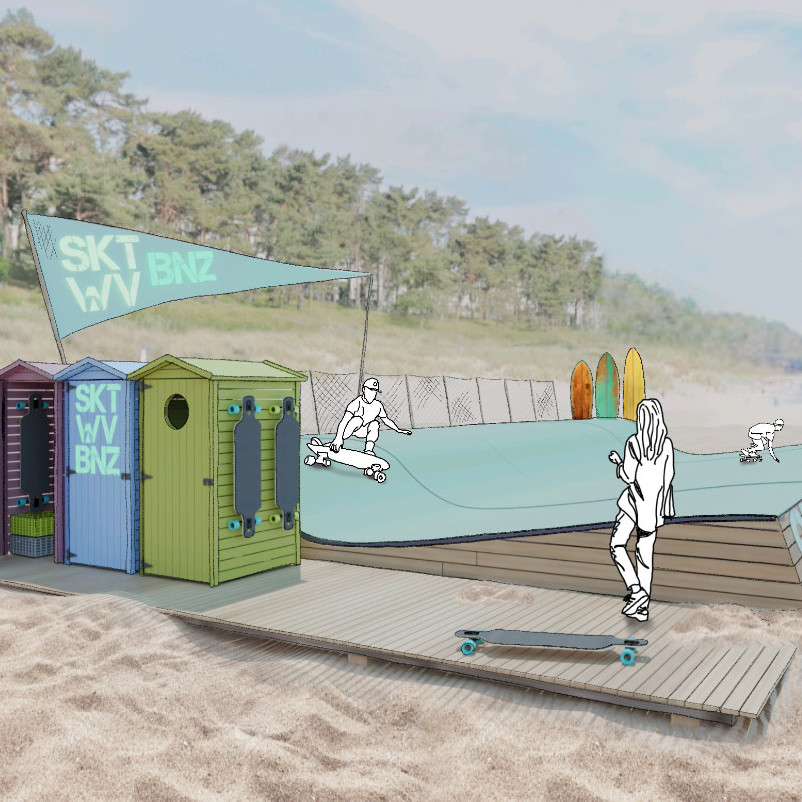 Designkonzept für einen Skatepark am Strand