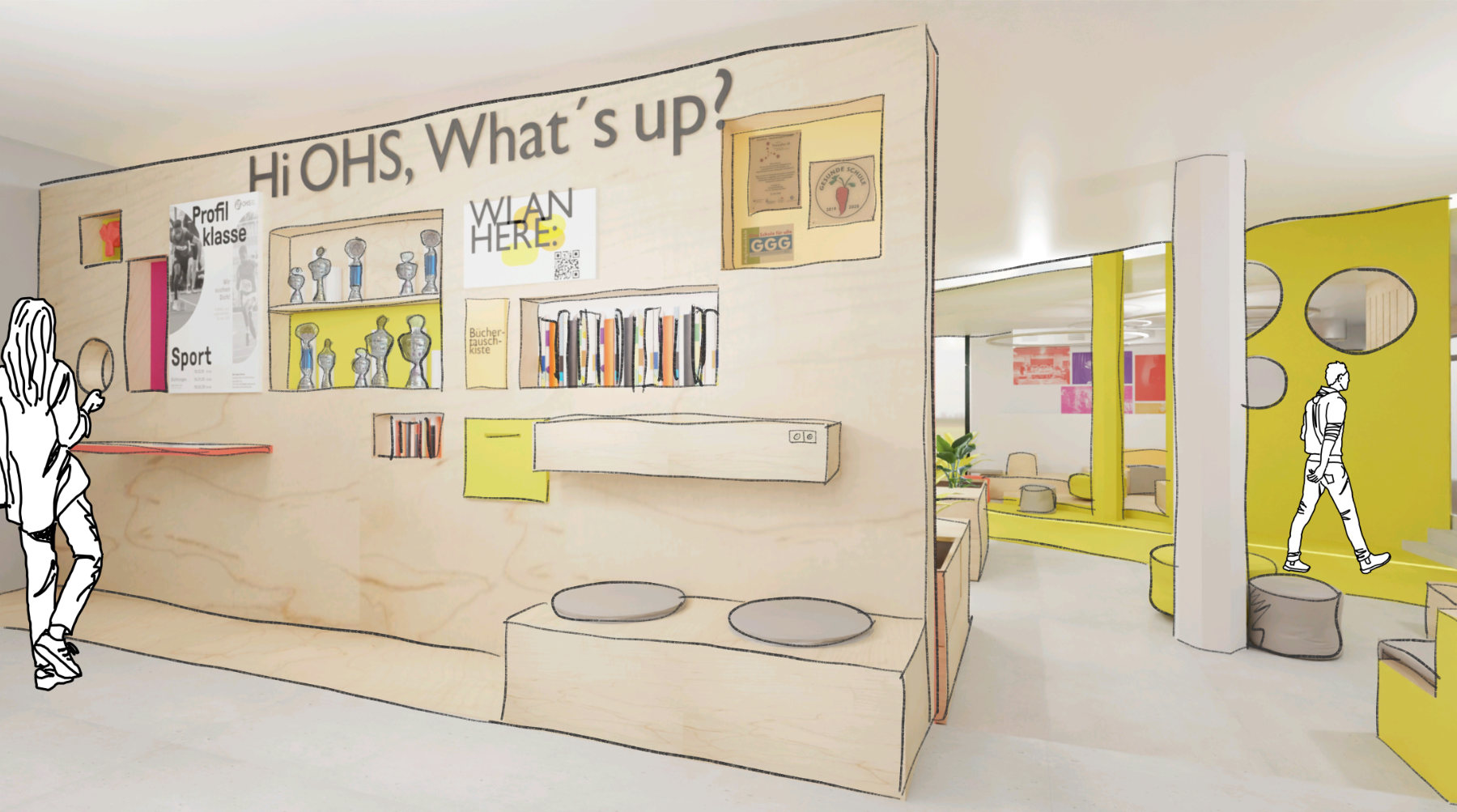 Raumkonzept: Multimediammöbel für flexible Möblierung in Schulen