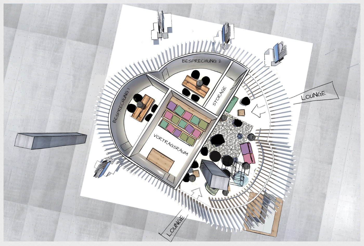 Messestand-Design - Konzept für ein Tech-Unternehmen